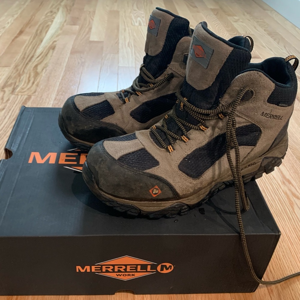 Men's Merrell Work Moab Onset Mid Composite Toe Waterproof Boots